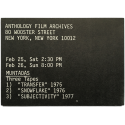 Muntadas - Three Tapes. Anthology Film Archives, New York, Feb. 25-26 1977