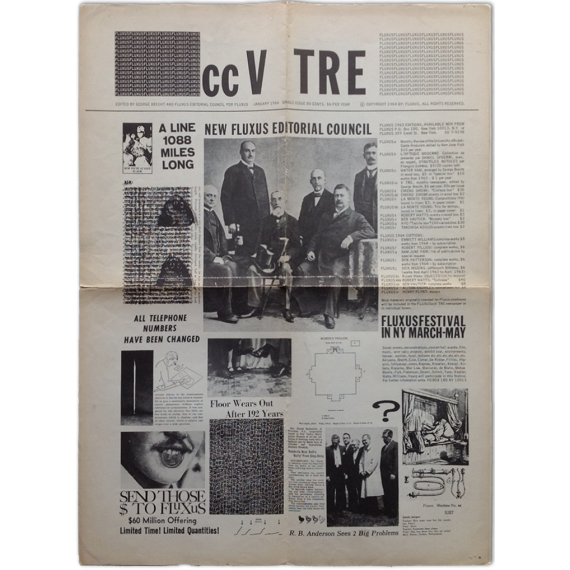 Fluxus Magazine ccV TRE. "Fluxus cc V TRE Fluxus", No. 1, January 1964. Single issue