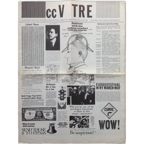 Fluxus Magazine ccV TRE. "Fluxus cc V TRE Fluxus", No. 2, February 1964. Single issue