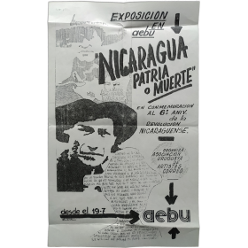 "Nicaragua patria o muerte". AEBU, Montevideo, del 19 al 31 de julio de 1985