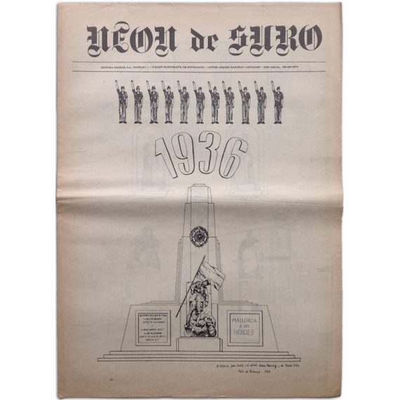 Neon de Suro. Fullet monogràfic de divulgació. Autor: Miquel Barceló i Artigues, "1936". 1976