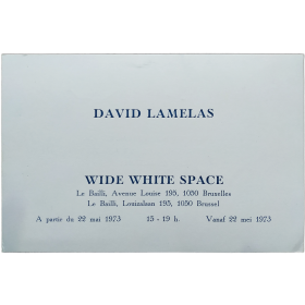 David Lamelas. Wide White Space, Bruxelles, à partir du 22 mai 1973 / Antwerp-Brussels (people and time), time as activity, 1969
