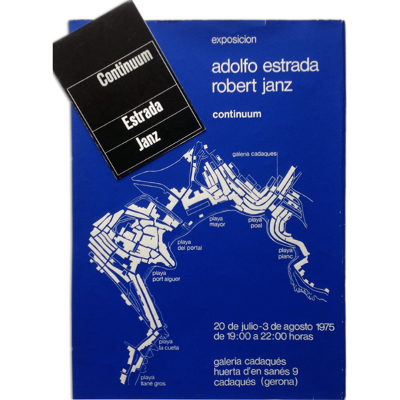 Exposición Adolfo Estrada, Robert Janz - Continuum. Galería Cadaqués, Cadaqués (Gerona), 20 de julio-3 de agosto 1975