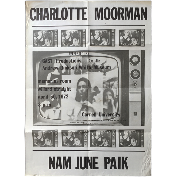 Charlotte Moorman and Nam June Paik presented by CAST Productions and the Andrew Dickson White Museum, April 30, 1972