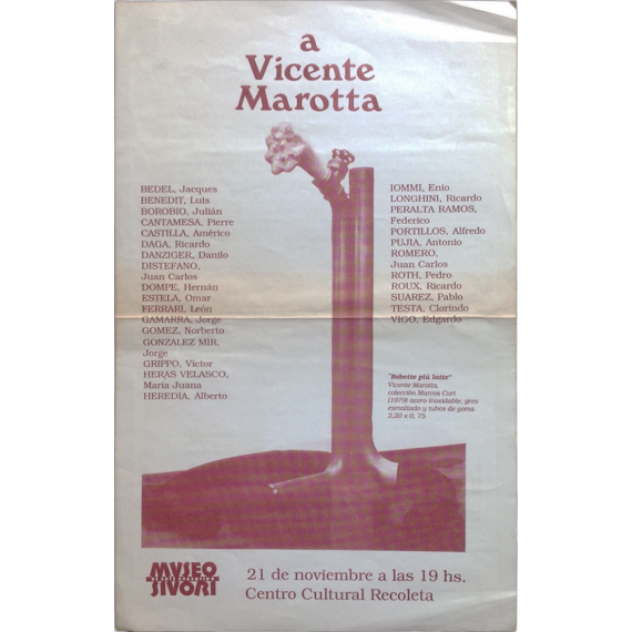 A Vicente Marotta. Centro Cultural Recoleta, [Buenos Aires], 21 de noviembre de [1991]