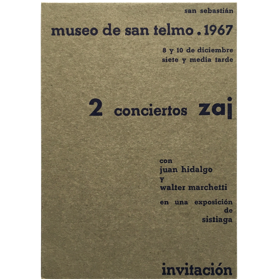 2 conciertos zaj. Museo de San Telmo, San Sebastián, 8 y 10 de diciembre 1967