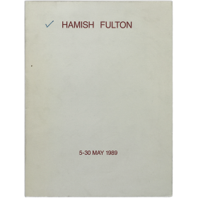 Hamish Fulton - East South West North, Scotland 1988. Graeme Murray Gallery, Edinburgh, 5-30 May 1989