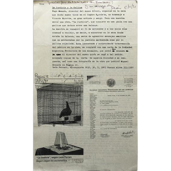 León Ferrari - "La Justicia y la Gallina" (1991)