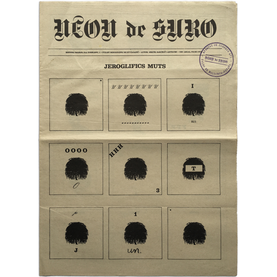 Neon de Suro. Fullet monogràfic de divulgació. Autor: Miquel Barceló i Artigues, Jeroglifics muts. 1976