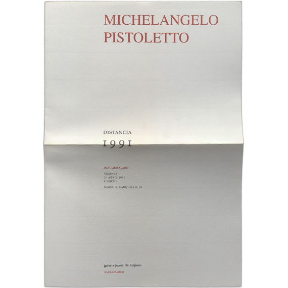 Michelangelo Pistoletto - Distancia. Galería Juana de Aizpuru, Madrid, abril 1991