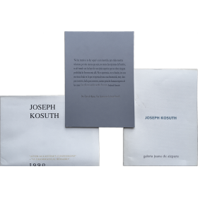 Joseph Kosuth. Galería Juana de Aizpuru, Madrid-Sevilla, 1990-1993-2008