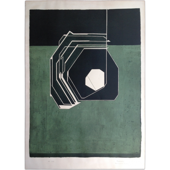 Litografía original Pablo Palazuelo. [Galería Maeght, Barcelona, 1977]