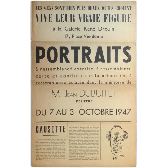 Les gens sont bien plus beaux qu'ils croient - Vive leur vraie figure. Portraits. Galerie René Drouin, du 7 au 31 octobre 1947