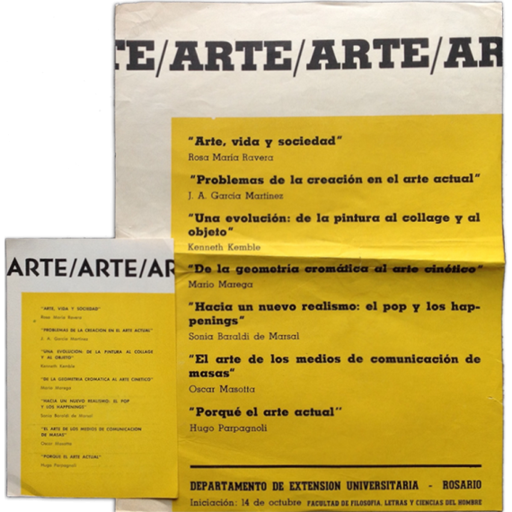 Arte. Departamento de Extensión Universitaria, Rosario, 14 de octubre, [1966]