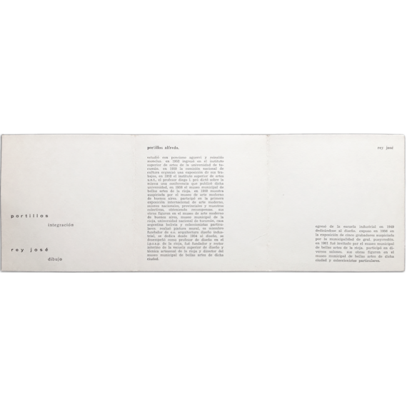 Portillos, integración - Rey José, dibujo. Galería Florida, [Buenos Aires], 26 de noviembre 1962