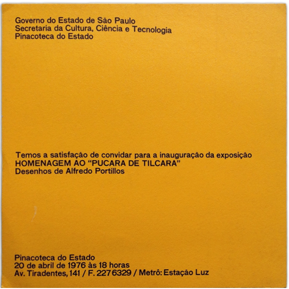 Homenagem ao "Pucará de Tilcara", Pinacoteca do Estado, Sao Paulo, Brasil, 20 de abril de 1976