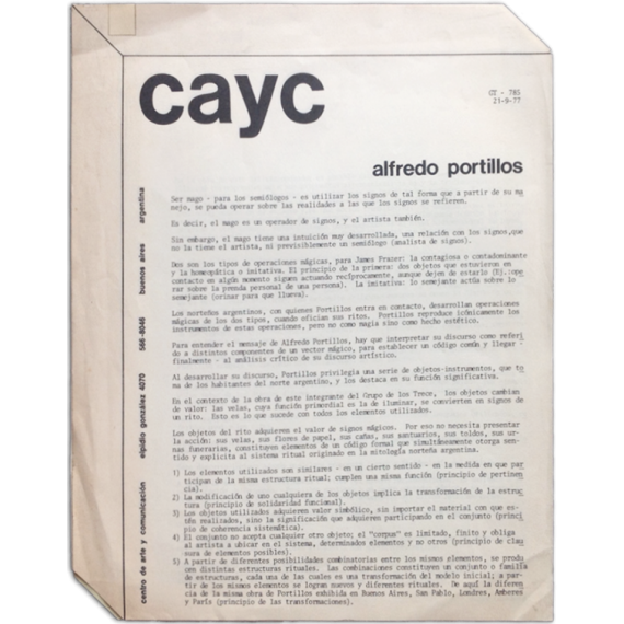 CAyC. Alfredo Portillos. Buenos Aires, 21-9-1977