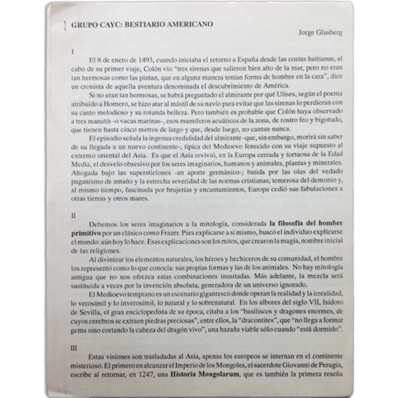 Grupo CAyC: Bestiario Americano