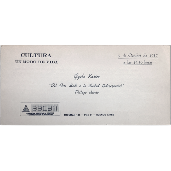 Gyula Kosice. "Del Arte Madí a la Ciudad Hidroespacial". Diálogo abierto