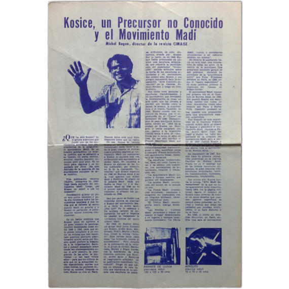 "Kosice, un precursor no conocido y el Movimiento Madí"