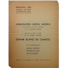 Agrupación Nueva Música presenta un recital a cargo de la cantante brasileña Edinar Altino de Campos