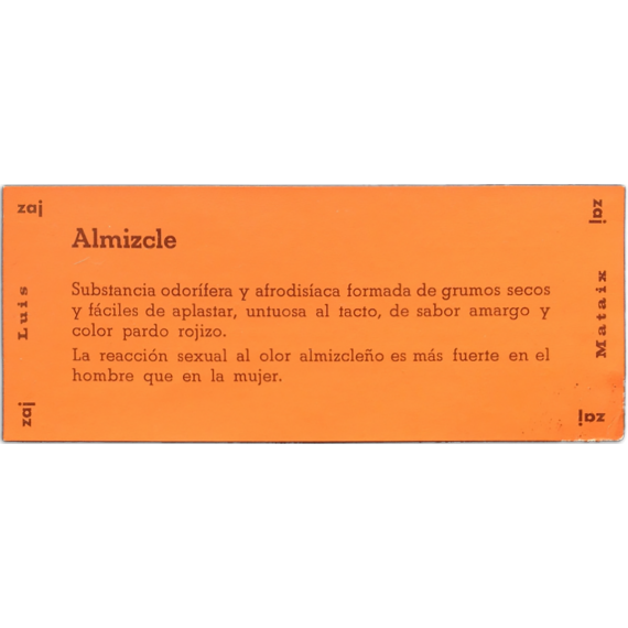 Luis Mataix - Almizcle  Almizclero. Zaj, Marzo 1969