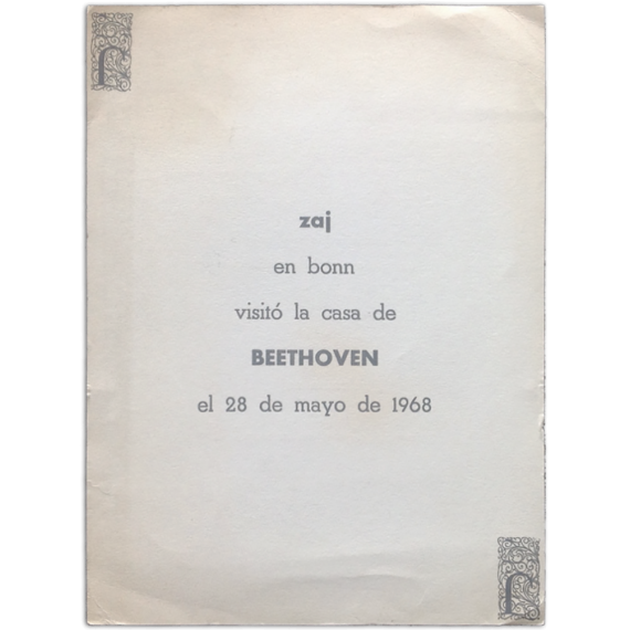 Zaj en Bonn visitó la casa de Beethoven el 28 de mayo de 1968