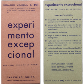 Experimento excepcional. Una nueva visión de la pintura. Ignacio Yraola & Zaj, Madrid, 28 Junio 1969