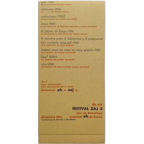 Oh presenta en Barcelona Festival Zaj 3. Diciembre 1966