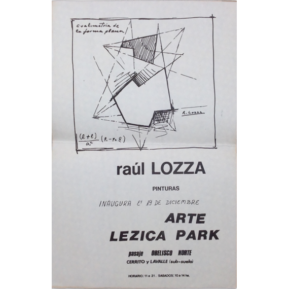 Raúl Lozza - Pinturas. Arte Lezica Park, [Buenos Aires], 19 de diciembre, [1973]