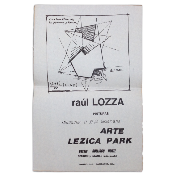 Raúl Lozza - Pinturas. Arte Lezica Park, [Buenos Aires], 19 de diciembre, [1973]