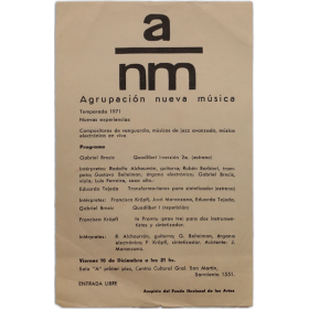 ANM Agrupación Nueva Música. Temporada 1971