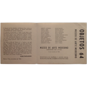 Objetos 64. Museo de Arte Moderno, Buenos Aires, 16 de noviembre de 1964
