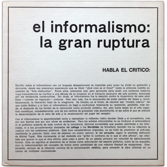 El informalismo: la gran ruptura