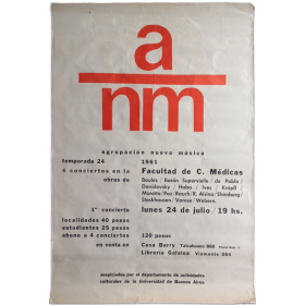 ANM Agrupación Nueva Música. Temporada 24, 1961. 4 conciertos en la Facultad de C. Médicas
