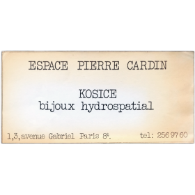 Kosice. Bijoux Hydrospatial. Espace Pierre Cardin, Paris, [1974]
