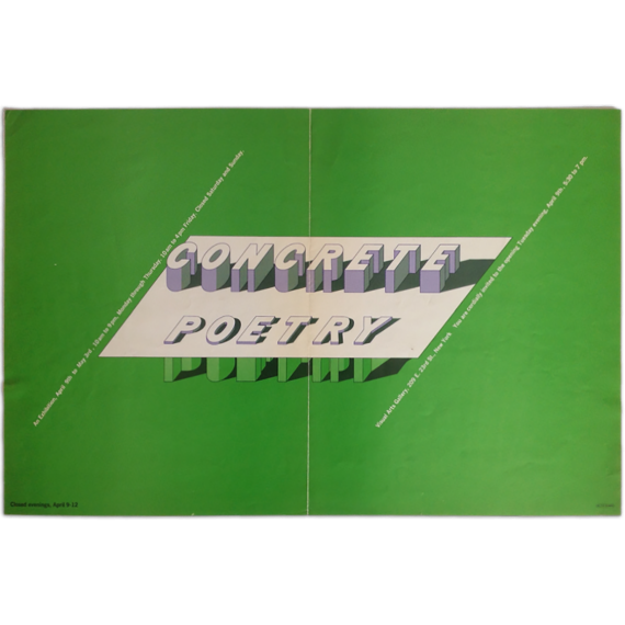 Concrete poetry. Visual Arts Gallery, New York, April 9 – May 3, [1968]