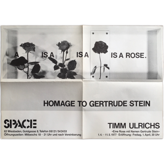 Timm Ulrichs - Homage to Gertrude Stein. Space, 1977