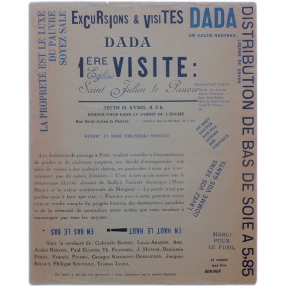 Excursions & visites dada. 1ère visite: Eglise Saint Julien le Pauvre. Jeudi 14 avril à 3 h.