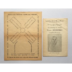 Une exposition de poémes de Vincent Huidobro. La Galerie G. L. Manuel Frères, [Paris]