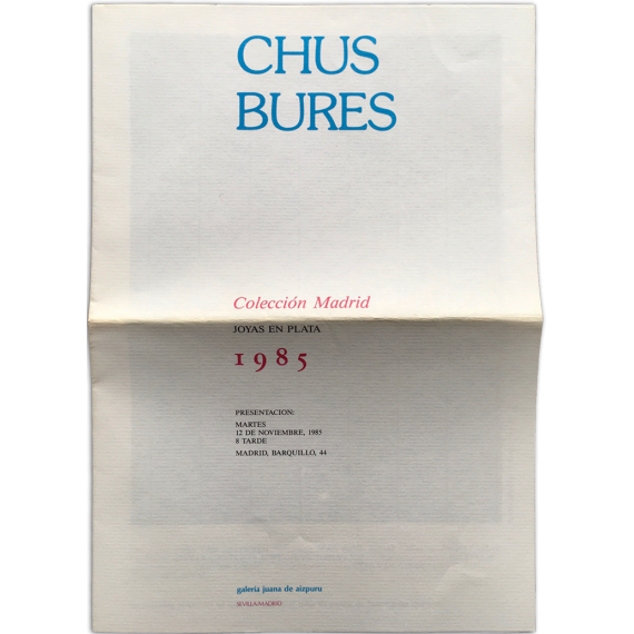 Chus Burés - Colección Madrid. Joyas en plata. Galería Juana de Aizpuru, Madrid, Noviembre 1985