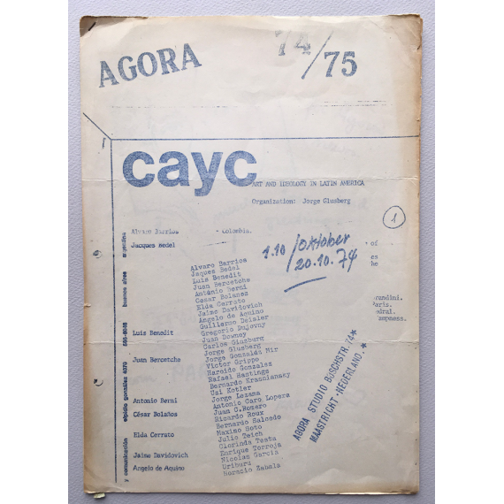CAyC - Art and ideology in Latin America. Agora Studio, Maastricht, Nederland, 74/75