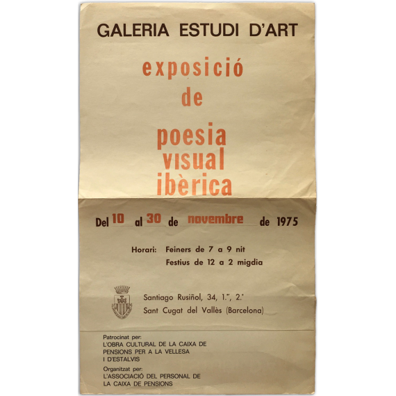 Exposició de poesia visual ibèrica. Galeria Estudi d'Art, Sant Cugat del Vallès, del 10 al 30 de novembre de 1975