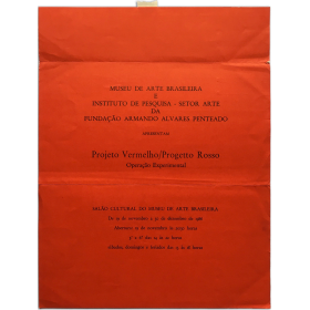 "Projeto Vermelho / Progetto Rosso". Operaçao Experimental. Museu de Arte Brasileira, [Sao Paulo], 1986