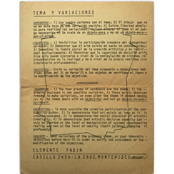 Tema y Variaciones - Clemente Padín (Montevideo, 1973)