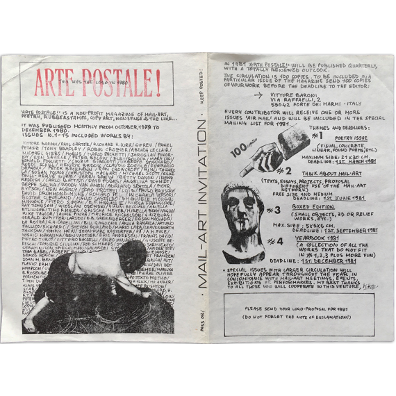 Arte Postale! - Vittore Baroni (logo-proposal for 1981)