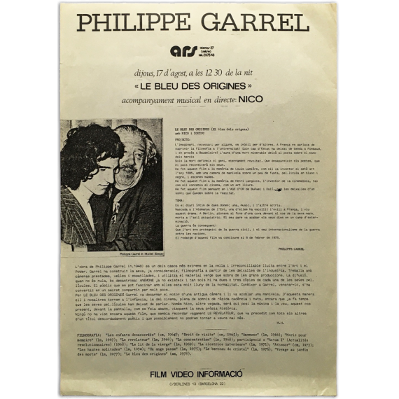 Philippe Garrel - "Le bleu des origines"