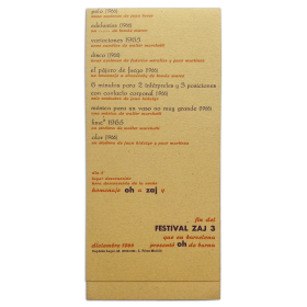 Oh presenta en Barcelona Festival Zaj 3. Diciembre 1966