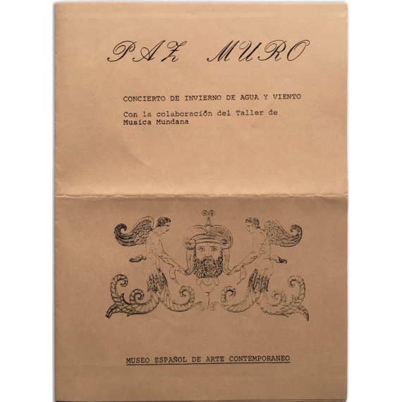 Paz Muro - "Concierto de invierno de agua y viento". Museo Español de Arte Contemporáneo, [Madrid], 23 de Febrero de 1981