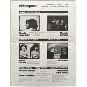 Videospace. Vancouver Art Gallery, January, February, March, 1979